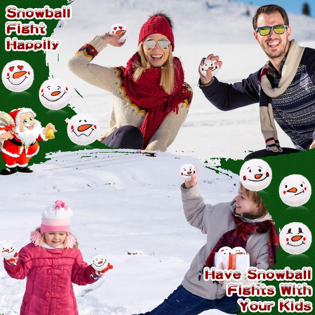 Zubebe Snowball Fun Set - 72 Cute Fake Snowmen Balls for Indoor Winter Parties | 2-Inch Classic Style