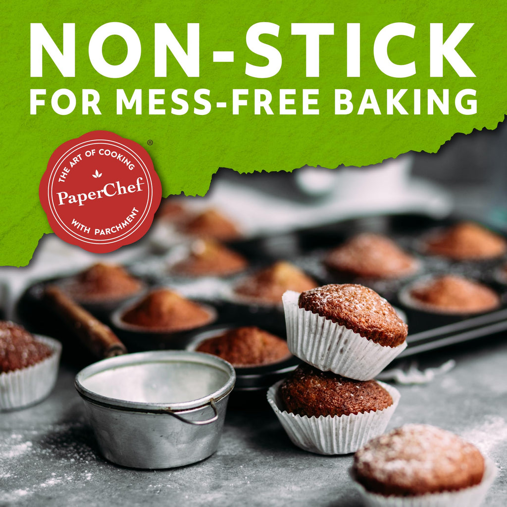PaperChef Mini Parchment Baking Cups Nonstick Release 90 Count 4 Pack
