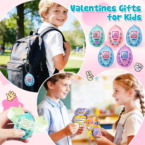 Shyling Valentines Day Cards for Kids School - 24 Pack Rock Paper Scissors Keychain Party Favors Bulk Toys with Cards, Valentines Day Gifts for Kids Classroom Prize School Exchange Boys Girls.