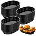 100 Pack Fast Food Baskets, 10.5 x 7 Inch Black Restaurant Tray Plastic Food Serving Baskets Bulk for Deli Serving, Chicken, Burgers, Picnics, Parties (100)