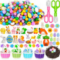 Skiennix Easter Sensory Bin Filler | 287 Pcs of Colorful Eggs, Bunnies, and Flowers for Learning Fun