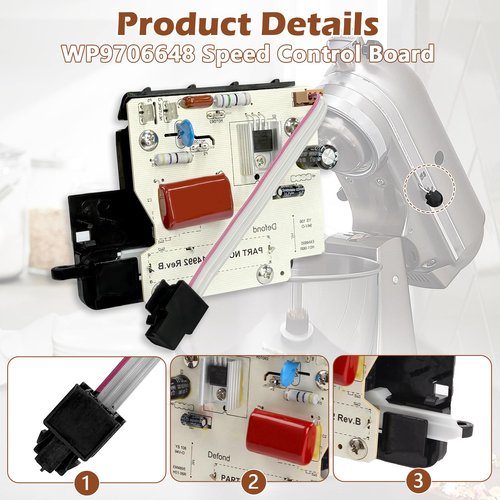 WP9706648 9706648 Speed Control Replacement for Whirlpool, KitchenAid Stand Mixer, W10815809 WP9703312 WP9706650 PS11746947 W10814992