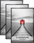 ELSKER&HOME 16x24 Black Poster Frame - Sturdy, Scratch-Proof Design for Horizontal or Vertical Mounting | 3 Pack