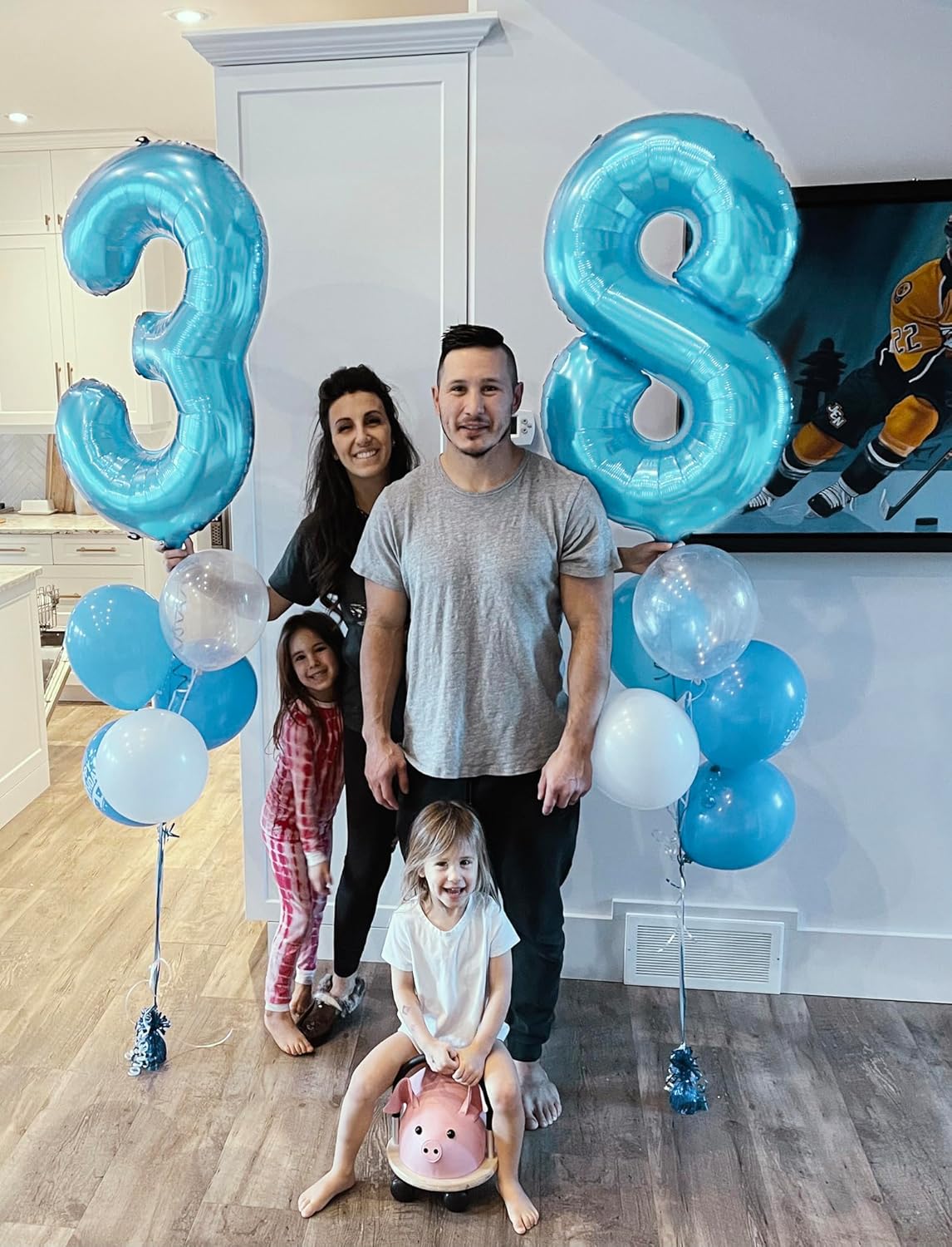 Pearlescent Blue 40-Inch Number Balloon - Perfect for Birthday Celebrations | Ideal for All Ages