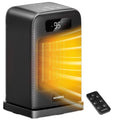 MORENTO Space Heater, Portable Space Heaters for indoor Use, Auto Temperature Control, LED Display Electric Heater, ECO Mode & 0-12H Timer, Quiet Heaters for Office, Bedroom, Home (Black, 1 Pack)