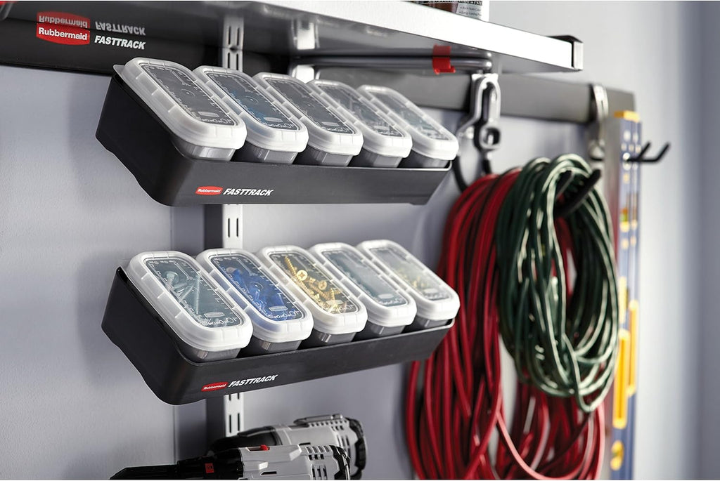 Rubbermaid FastTrack Rail Bench Blox Kit - Efficient Garage Organization System for Tools & Supplies