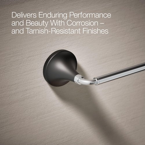 Kohler 27426-CBL Tone™ 24" Towel bar, Polished Chrome with Matte Black