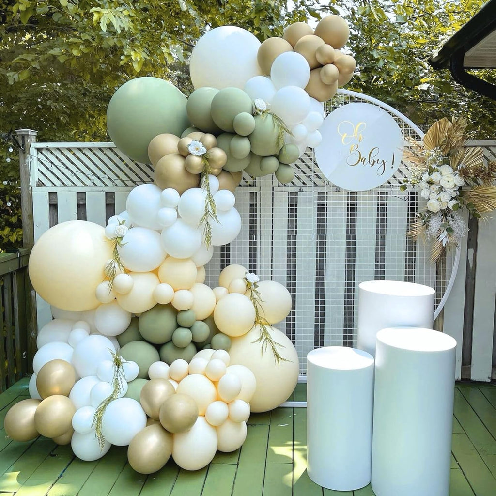 Sage Green Balloons | 12-Inch Dusty Green Party Balloons - 50pcs for Weddings & Celebrations