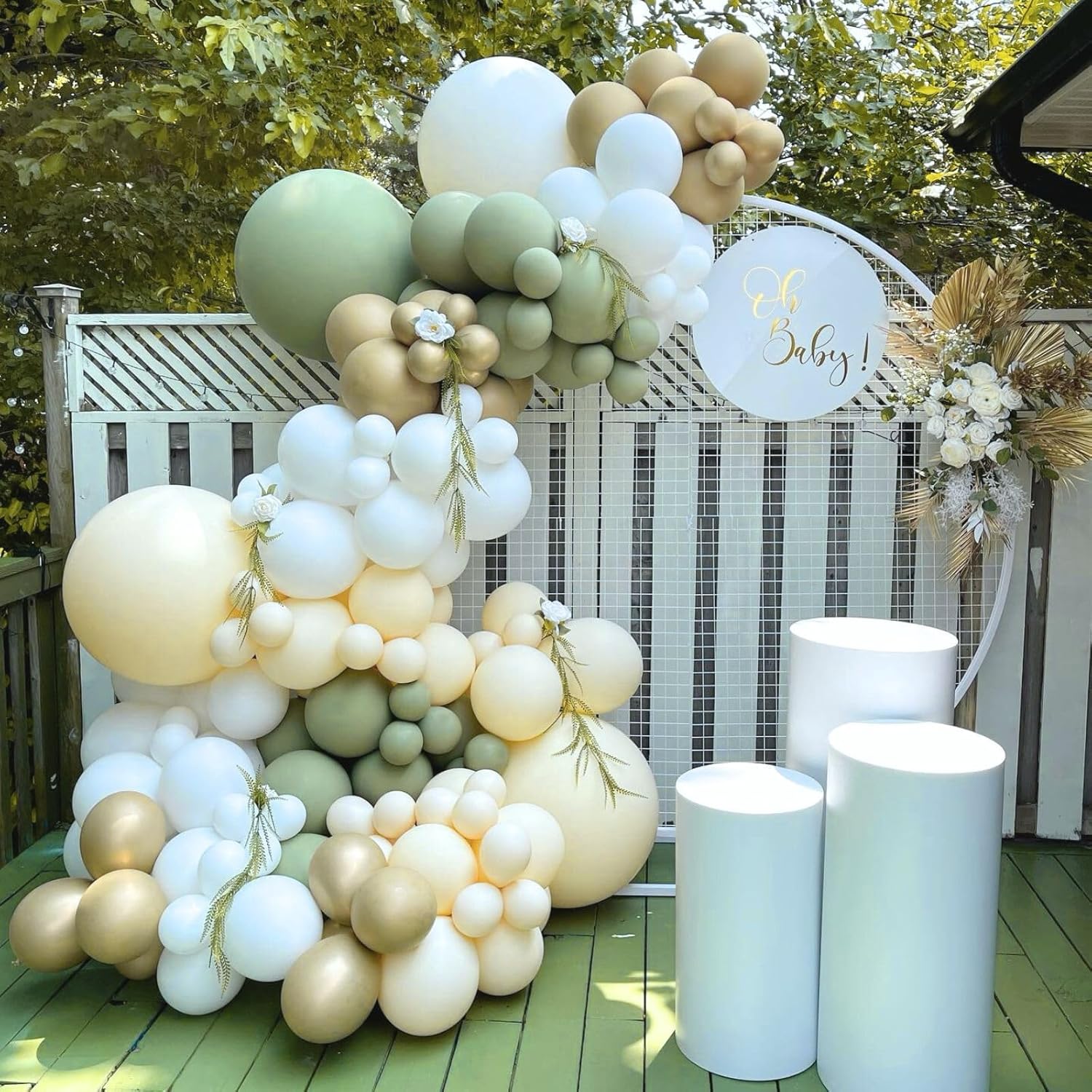 Sage Green Balloons | 12-Inch Dusty Green Party Balloons - 50pcs for Weddings & Celebrations