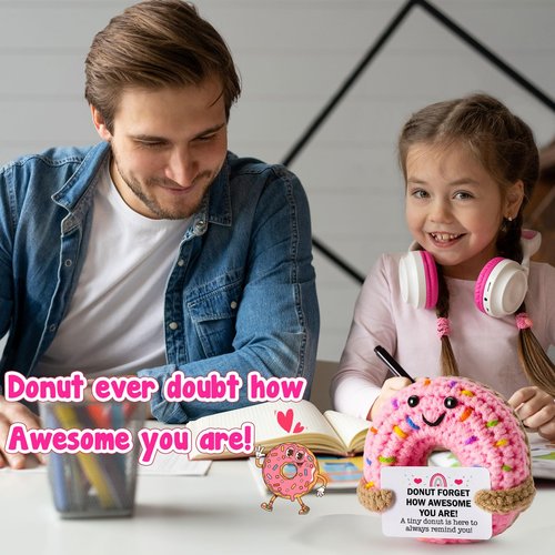MBL Inspirational College Graduation Gifts - Birthday Grad for College Students Appreciation Administrative Professionals Gifts for Coworker Nurses Week, Cheer Emotional Motivational Crochet Donut