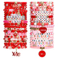 Tinrbip 40 Pcs Valentines Bracelets Kit, Clay Stretch Valentine Bracelets for Women, Cute Love Kiss Heart Friendship Bracelet, Stackable Valentines Day Bracelet Bulk, Valentine's Day Jewelry
