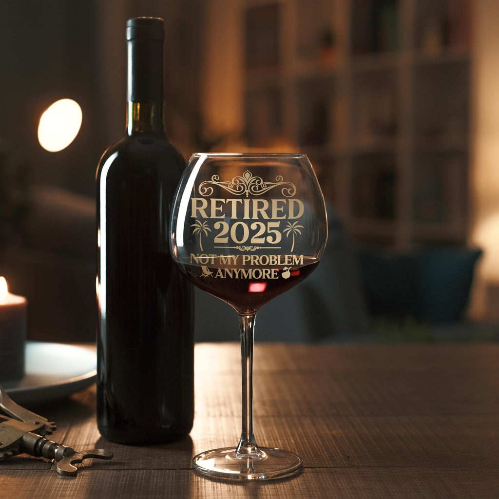Retirement Gifts for Women 2025 - Cool Retirement Gifts, Retired 2025 Not My Problem Anymore Wine Glass 16 Oz, Happy Retirements Party Decoration, Retired Gift Idea For Coworkers Woman Colleague Boss