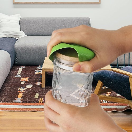 LUTER Multi-Function Silicone Jar Opener - Easy Grip for Seniors with Arthritis | 4-Piece Set in Light Blue & Green