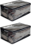 Hefty Extra Large Storage Bags - Heavy Duty Water Resistant Moving Totes with Shoulder Straps | 2 Pack (Black)