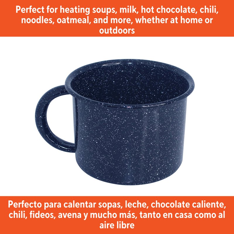 1.25qt Enamel Cooking Mug - Blue, Durable Steel Design