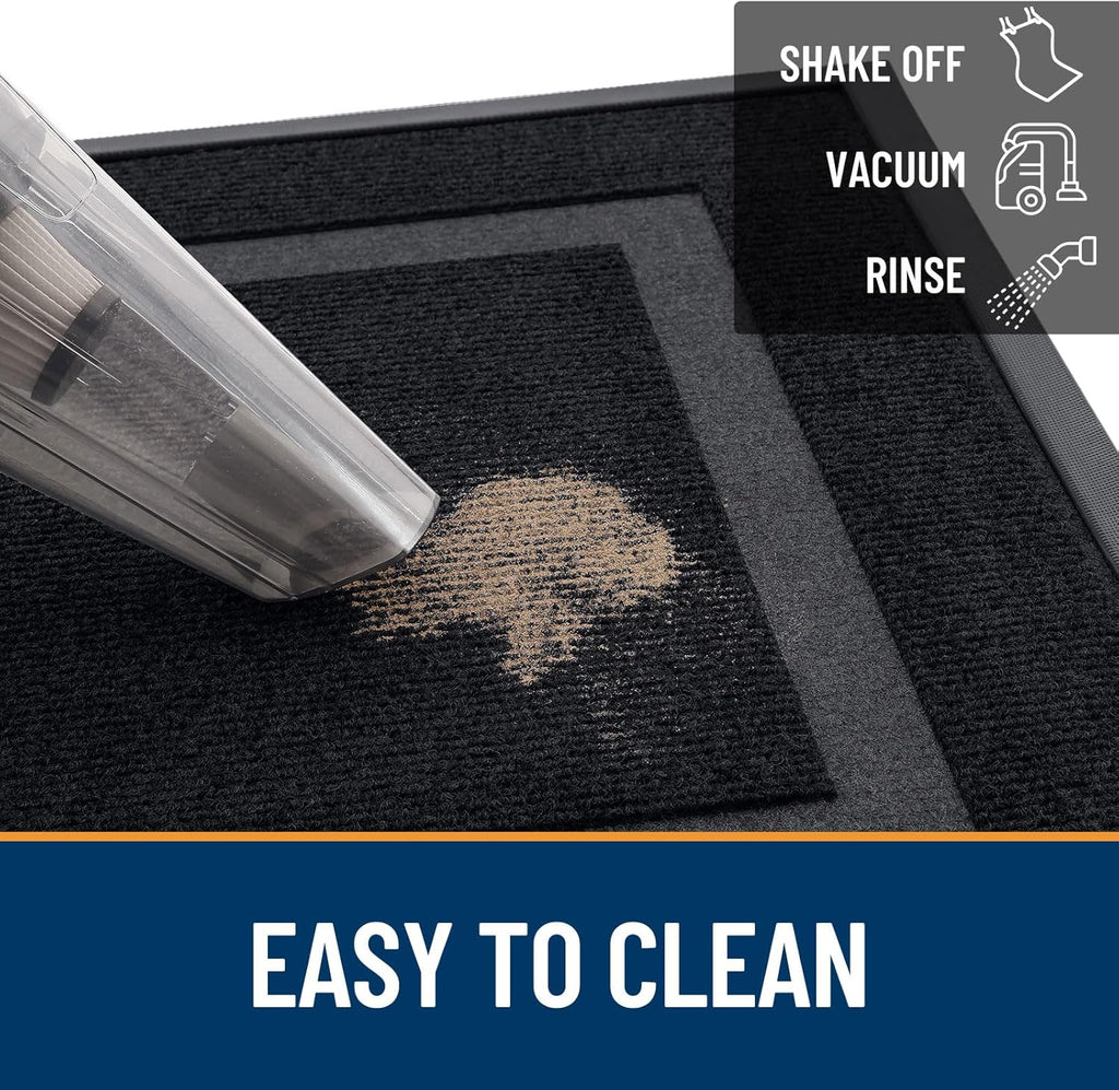 OLANLY Waterproof Front Door Mat - All-Season, Fade Resistant, Easy Clean | 59x30 Inches, Black