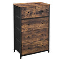 SONGMICS Drawer Dresser, Storage Dresser Tower with 5 Fabric Drawers, Wooden Front and Top, Industrial Style Dresser Unit, for Living Room, Hallway, Nursery, Brown and Black ULGS45H
