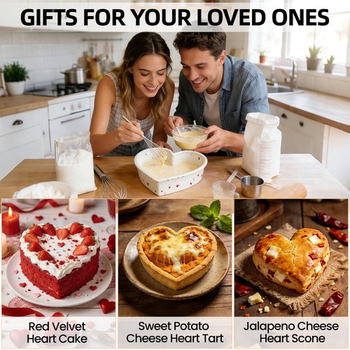 SJ 2P 10 Inch Silicone Heart Shaped Cake Pans, Nonstick Cake Pan, BPA Free Silicone Heart Cake Baking Mold for Oven Dishwasher Safe-Heartdot