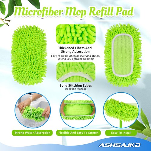 Ashsajkd 4Pcs for Swiffer Reusable Dry Sweeping Cloths Microfiber Wet Mop Pads Compatible with Swiffer Sweeper Mop ,Replacement Wet Mopping pad Refills & for Swiffer Sweeper Mop