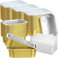 Baderke 30oz Aluminum Foil Pans - 50 Pack with Lids | Disposable Baking Trays for Easy Heating
