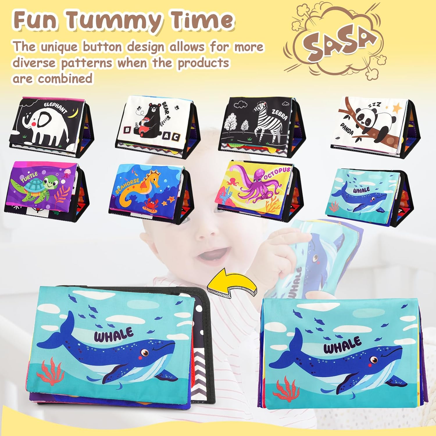URMYWO Tummy Time Toys - High Contrast Black and White Visual Stimulation Mirror for Infants 0-12 Months