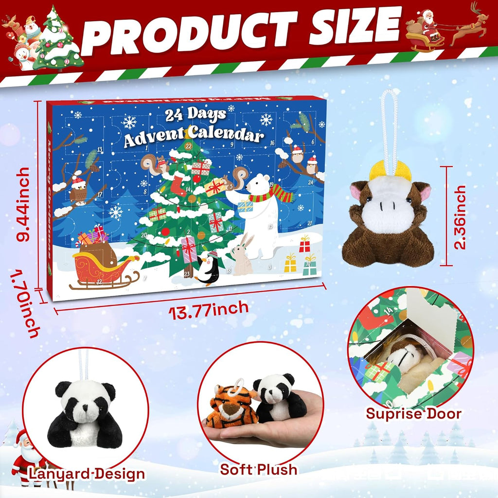 Skiennix Christmas Advent Calendar 2025 - 24 Days of Surprises with Plush Toys | Perfect for Kids & Teens