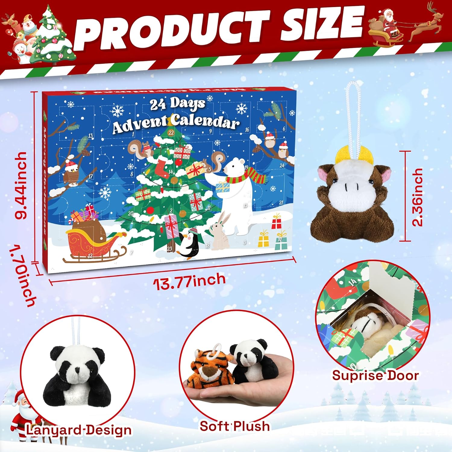 Skiennix Christmas Advent Calendar 2025 - 24 Days of Surprises with Plush Toys | Perfect for Kids & Teens