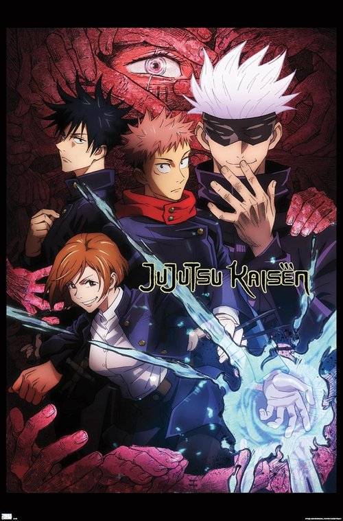 Jujutsu Kaisen Wall Poster - Unframed English Design, 34" L x 22.4" W for Anime Fans