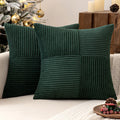 MIULEE Burgundy Decorative Throw Pillow Covers 18x18 Inch for Couch Bed Sofa Pack of 2 Boho Farmhouse Throw Pillows Soft Cross Corduroy Patchwork Textured Cushion Cases
