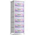 Sorbus Dresser Storage Tower, Organizer Drawers for Closet Boys & Girls Bedroom, Bedside Furniture, Chest for Home, College Dorm, Steel Frame, Wood Top, Fabric Bins(Aqua)