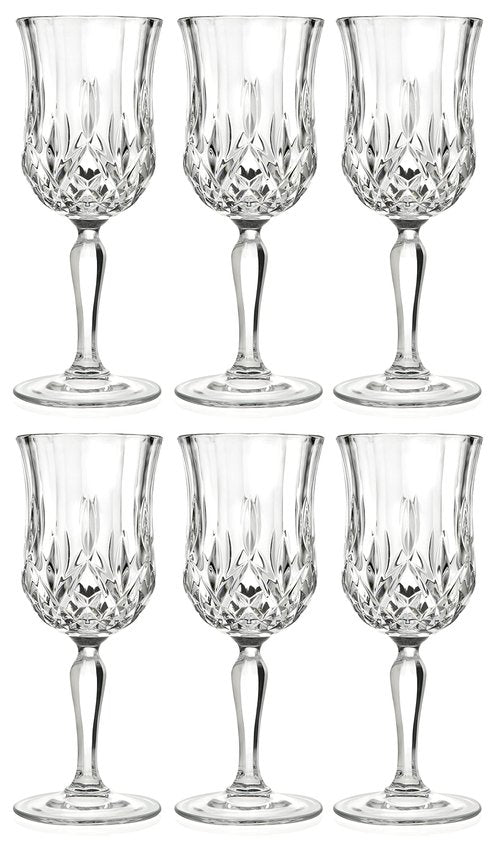 Barski Wine Glass - Goblet - Red Wine - White Wine - Water Glass - Stemmed Glasses - Set of 6 Goblets - Crystal like Glass - 7.75 oz. Beautifully - Cut Crystal - Designed Made in Europe