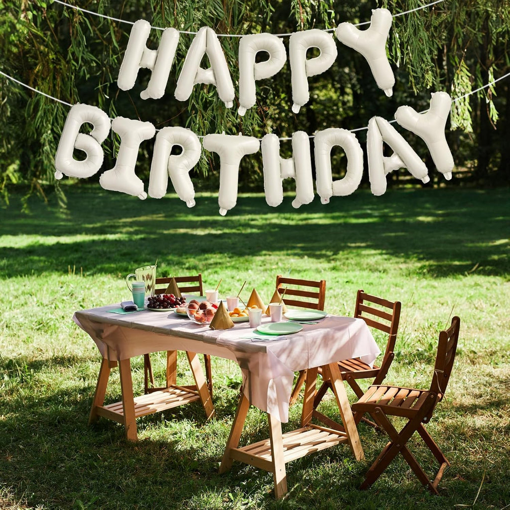 Beige Number 1 Balloon - Happy Birthday Balloon Banner for 1st Birthday Party Decoration