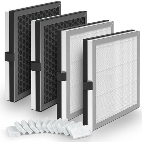 JF180 Replacement Filter Compatible with JF180 Air Purifier, 3-in-1 HEPA Filter and Activated Carbon, 4 Pack