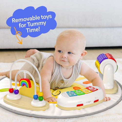 Move2Play 4-in-1 Baby Activity Center - Montessori Design with 8 Interactive Toys | Ideal for 3-12 Months (Sun)