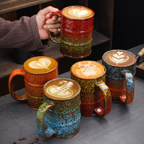 LGQ Coffee Mug,20 Oz Coffee Cups Ceramic Tea Cup Large Coffee Mug for Office and Home - Dishwasher and Microwave Safe Novelty Coffee Mugs, 1pcs. (multicolour-4pcs)