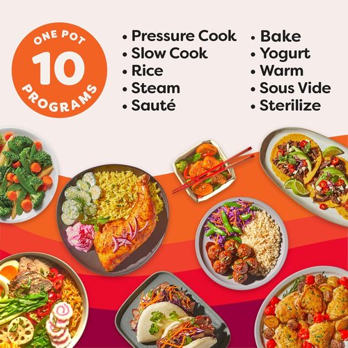 Instant Pot Pro 10-in-1 Pressure Cooker - Versatile Cooking with 800+ Recipes | 6 Quart, Black
