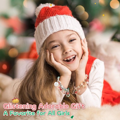 Advent Calendar 2025 Girls Bracelet Christmas Gift,24 Day Xmas Countdown Calendar Pink DIY Charm Bracelet Jewelry for Teen Girls
