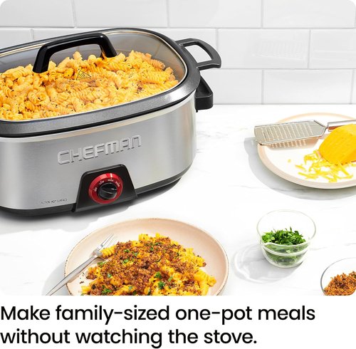 Chefman 6-Quart Slow Cooker - Electric Countertop Cooking with Removable Insert | Nonstick & Dishwasher-Safe