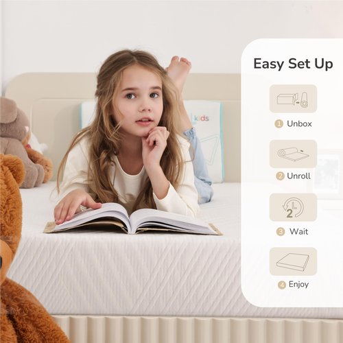 MLILY Twin Mattress in a Box, 5 inch Mattresses Made in USA for Kids Bed Single Size Daybed Individual Bunk, Memory Foam Medium Firm