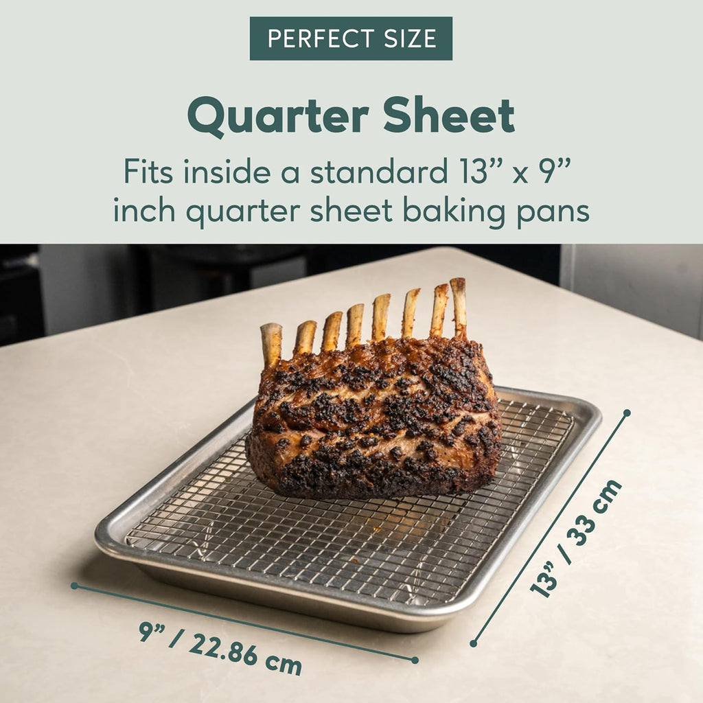 Ultra Cuisine Stainless Steel Cooling & Baking Rack Set - Oven & Dishwasher Safe - Heavy Duty - 8.5x12 Inches - Set of 2