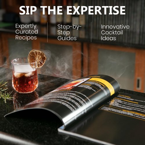 Silva Imbue Whiskey Smoker Kit with Torch – 6 Wood Chips, Oak Lid, Glasses, Ice Molds, Bar Tools & Recipe Book – Whiskey & Bourbon Cocktail Smoker Set