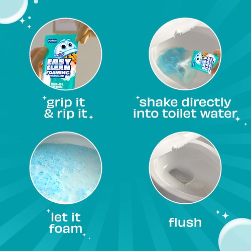 Scrubbing Bubbles Easy Clean Foaming Toilet Bowl Cleaner, Easy Toilet Drop In Powder Pouches, 100g (5 Pouches)
