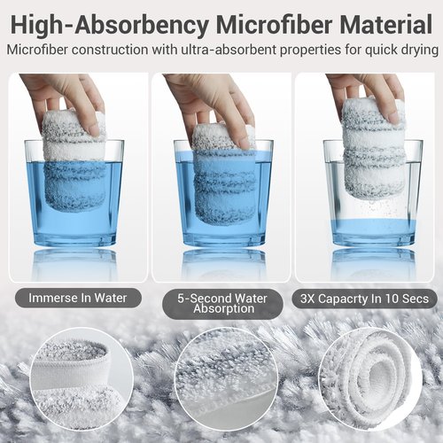 10Pcs Mop Replacement Pads,Compatible with O Cedar H2prO Flat Mop System Universal Mop Pads Mop Head Refills Washable Wet Mop,Replacment for Vileda H2prO Size Mops 15.94'' x 4.33''
