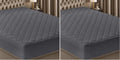 Utopia Bedding Quilted Fitted Mattress Pad - Queen Size, Elastic Cover, Machine Washable, Grey (Pack of 2)