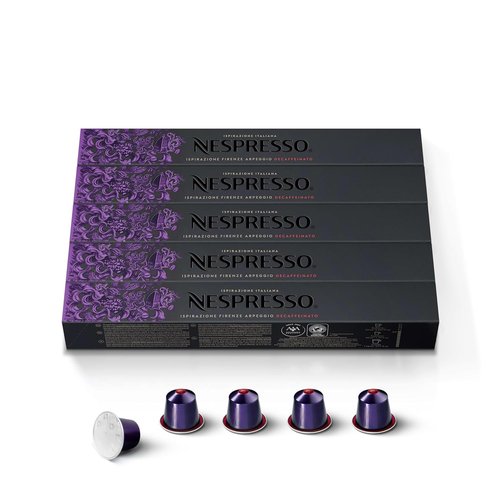 Nespresso Arpeggio Decaffeinato Coffee Pods - Dark Roast | 50-Count Original Line Capsules