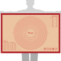 Skiennix Extra Large Silicone Pastry Mat - Non-Slip Baking Mat with Measurements | 36x24 Inch, Red