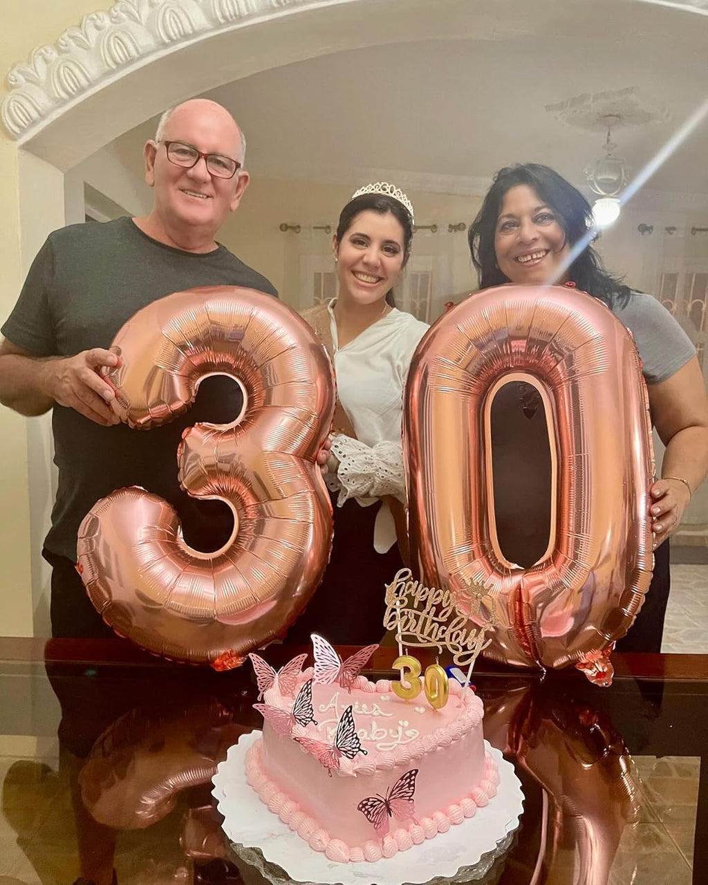Rose Gold Number 30 Balloon - 40 Inch 30th Birthday Decoration for Men & Women