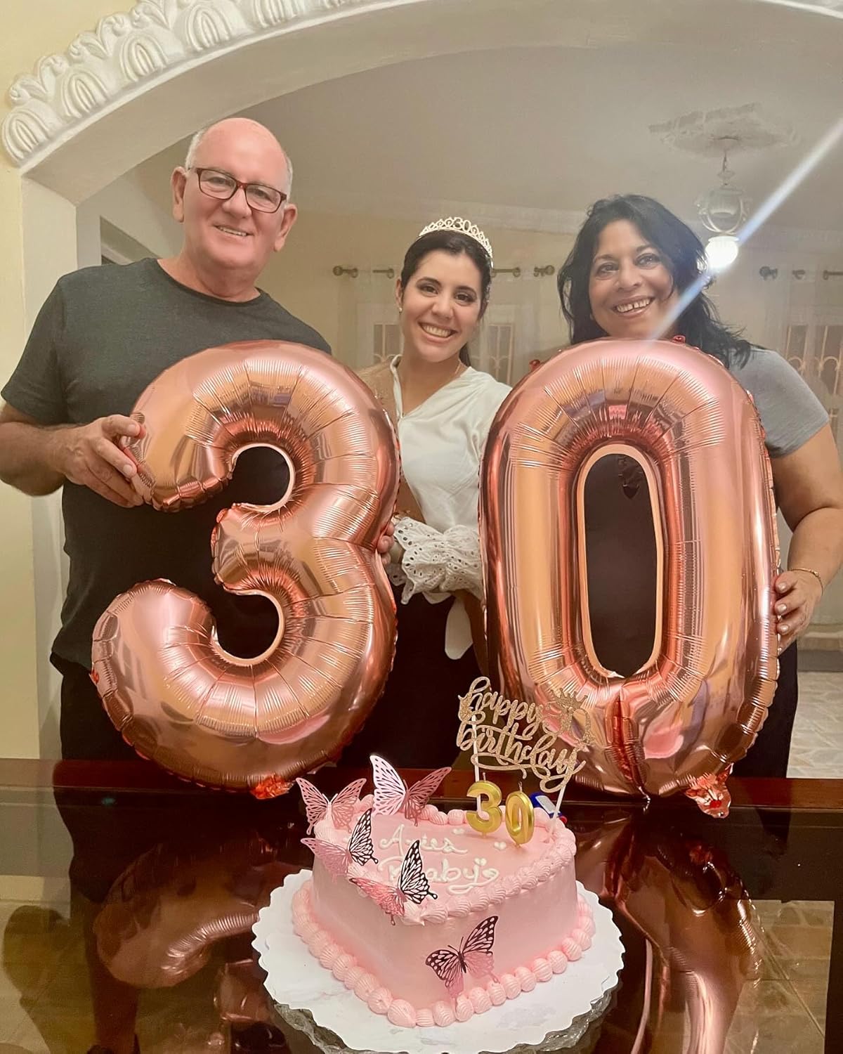 Rose Gold Number 30 Balloon - 40 Inch 30th Birthday Decoration for Men & Women