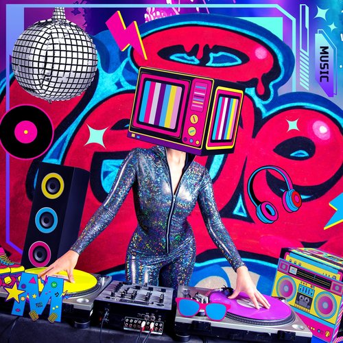 Saypacck 14 Pcs 80s 90s Party Decorations Hip Hop Favor Set Large Paper Boombox Boxes Novelty Treat Boxes Boom Cassette for Retro 1980s 1990s Theme Birthday Neon Disco Music Party Supplies