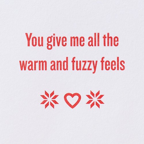 Papyrus Romantic Holiday Card for Significant Other, Perfect for Couples & Anniversary (Warm and Fuzzy Feels)